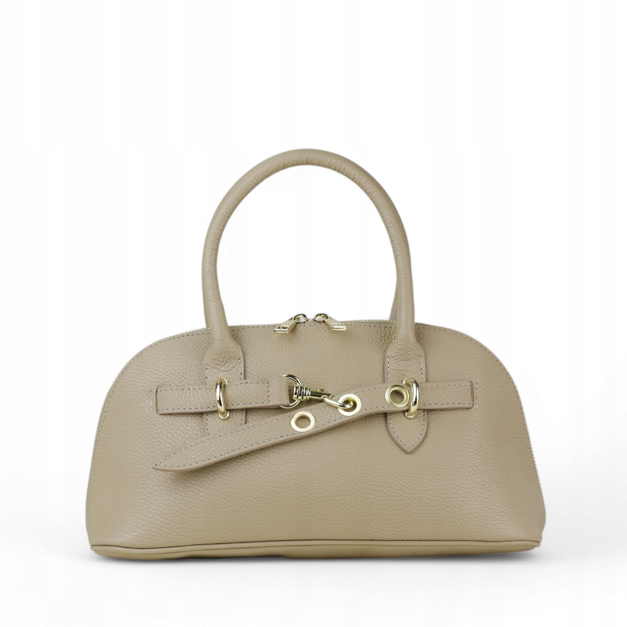 Bolso de cuero taupe minimalismo y elegancia en uno