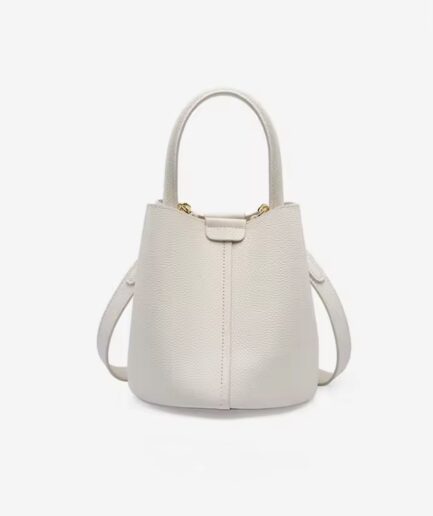 Bolso tipo cubo mini en cuero beige Zaira