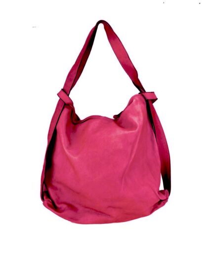 Bolso mochila fucsia de piel italiana lavada Marie