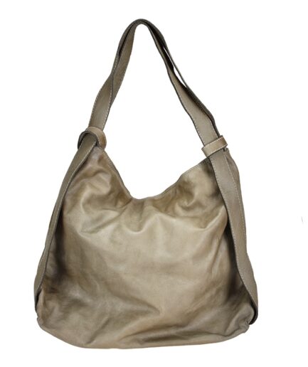 Bolso mochila taupe de piel italiana lavada Marie