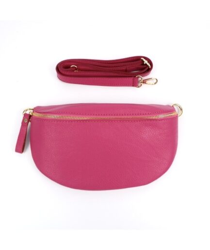 Riñonera de piel fucsia Mika