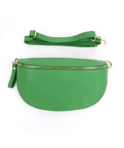 Riñonera de piel verde menta Mika