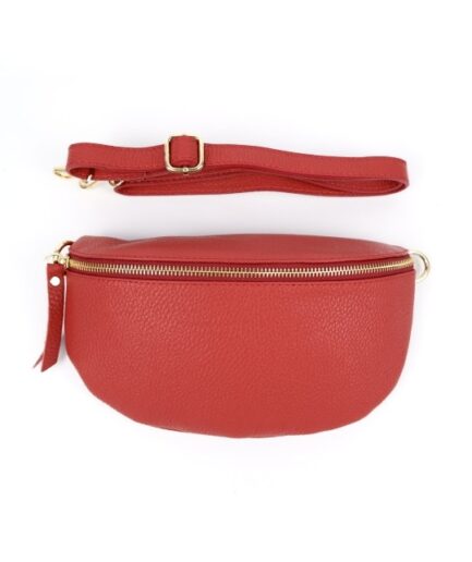 Riñonera de piel rojo Mika