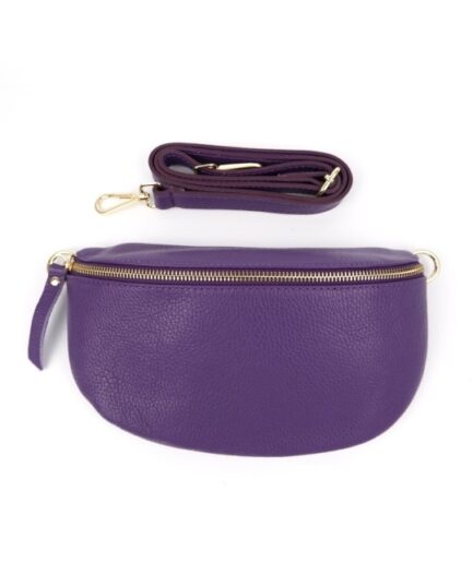 Riñonera de piel malva Mika