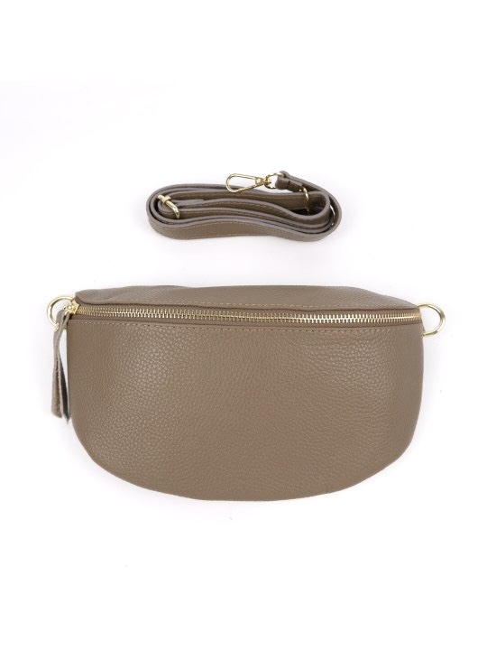 Riñonera de piel taupe Mika