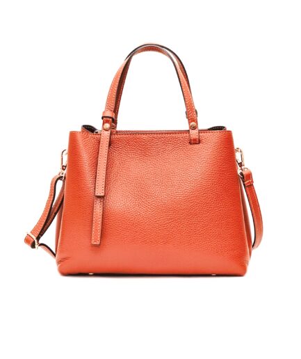 Bolso de piel naranja 2 en 1 atemporal Virginia