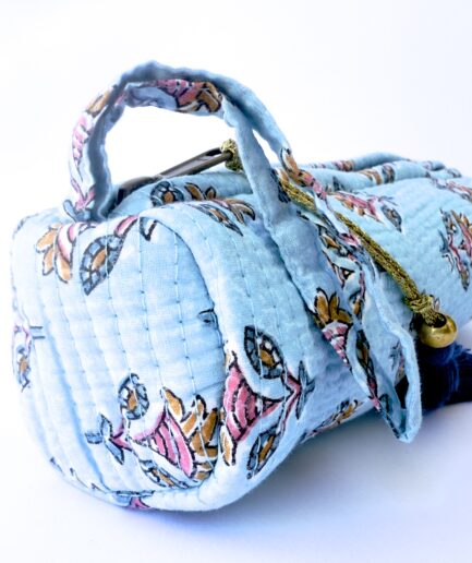 Neceseres o estuche redondo Belén color celeste