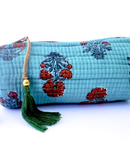 Neceseres o estuche redondo Belén color verde turquesa