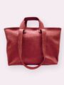 Bolso de hombro doble asa de piel rojo Ailin