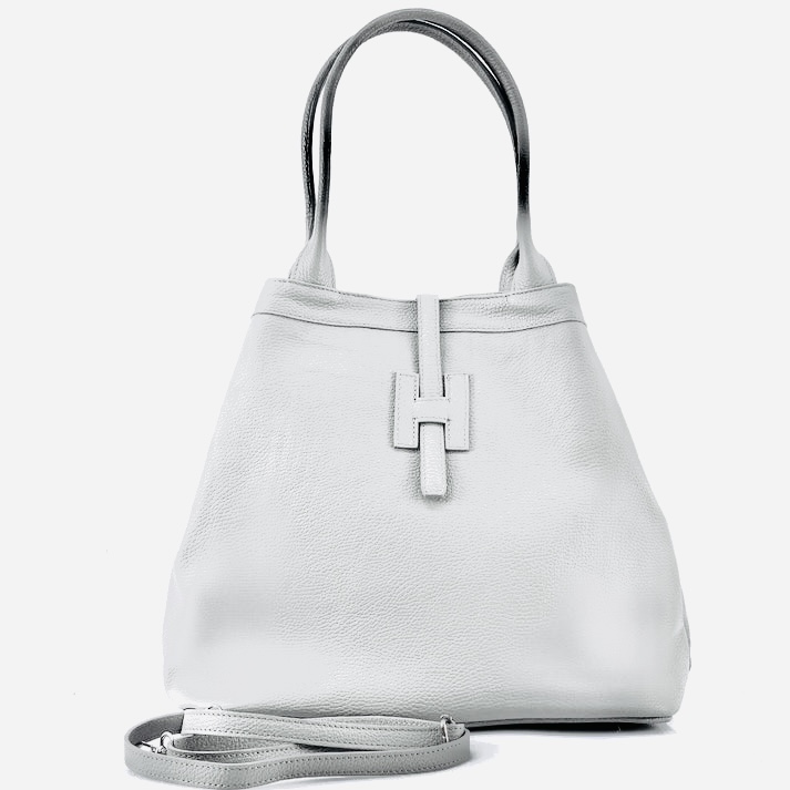 Bolso bandolera de piel H blanco sofisticación atemporal