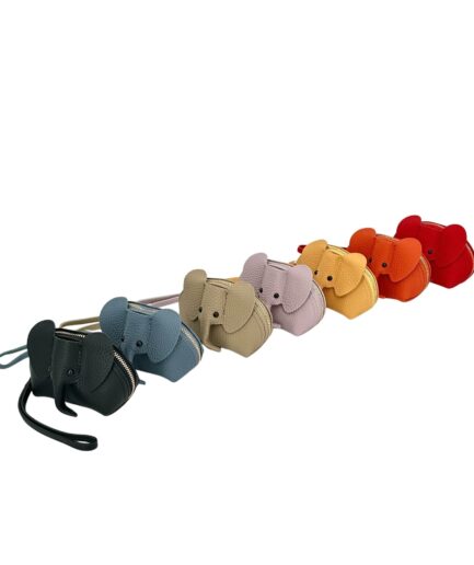 Minibolso de cuero con forma de elefante
