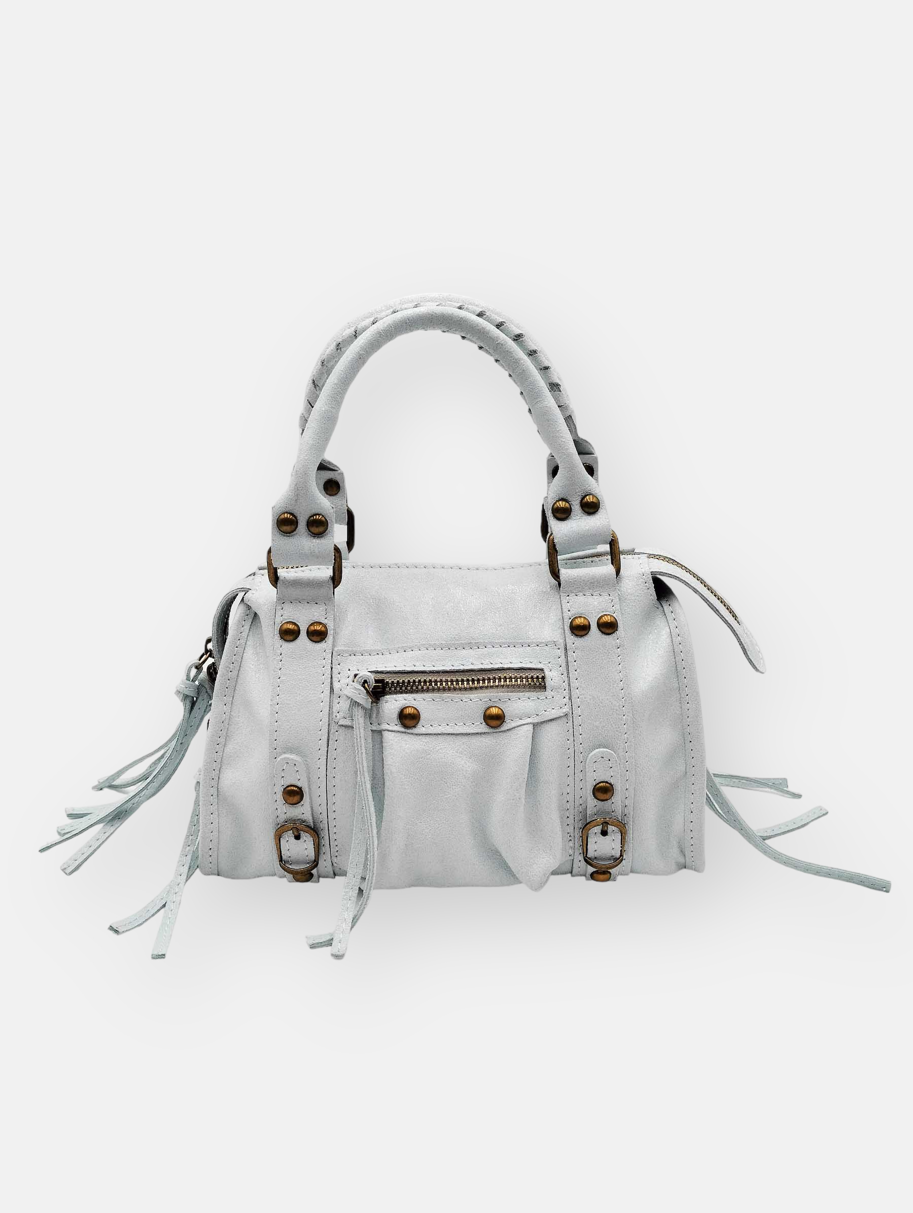 Bolso hobo de piel gris Lupe