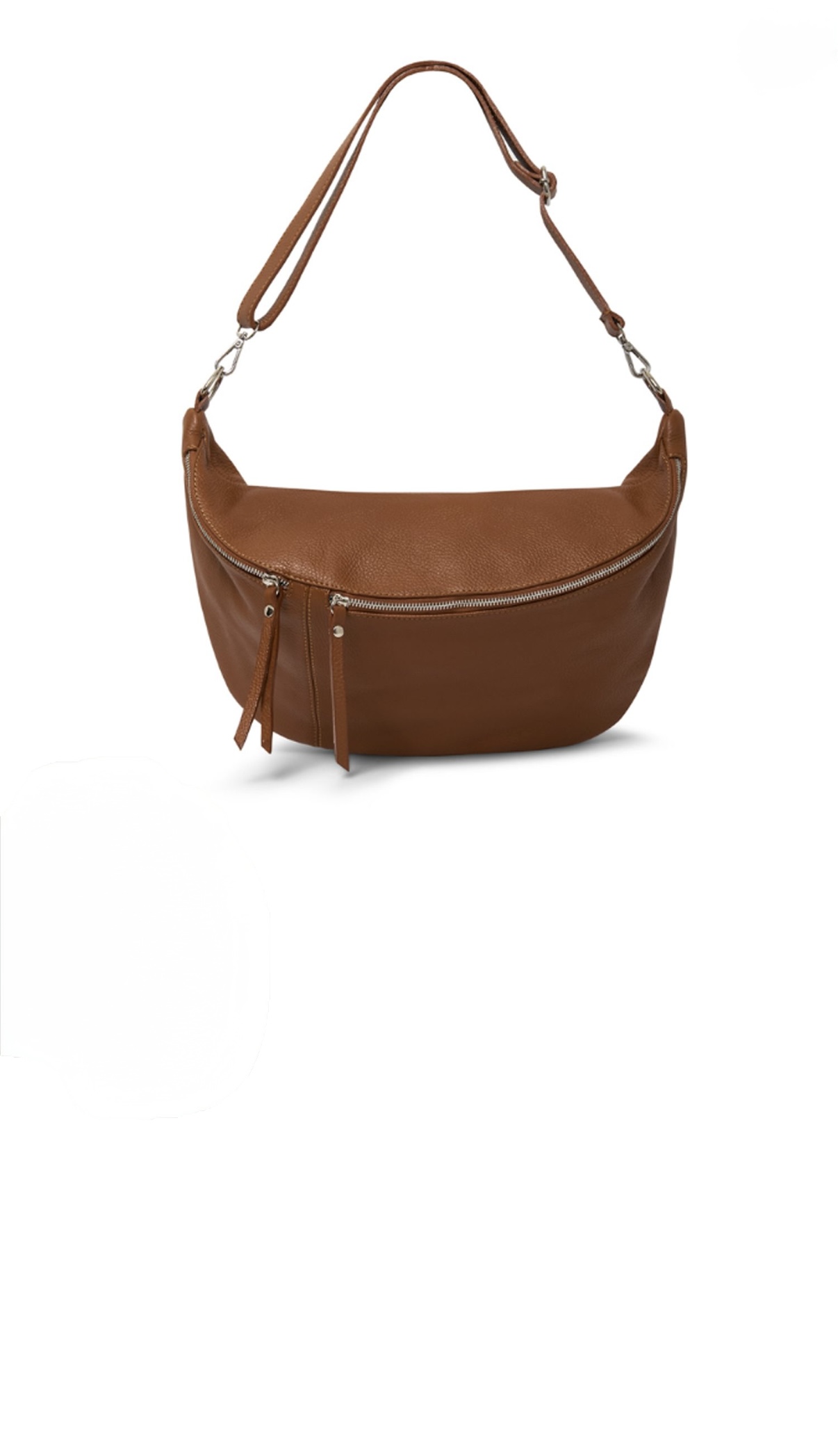 Riñonera maxi camel de piel Atenas