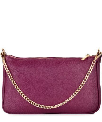 Bolso bandolera buganvilla liso con cadena dorada