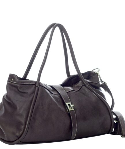 Bolso de hombro de cuero marrón vintage atemporal Raquel