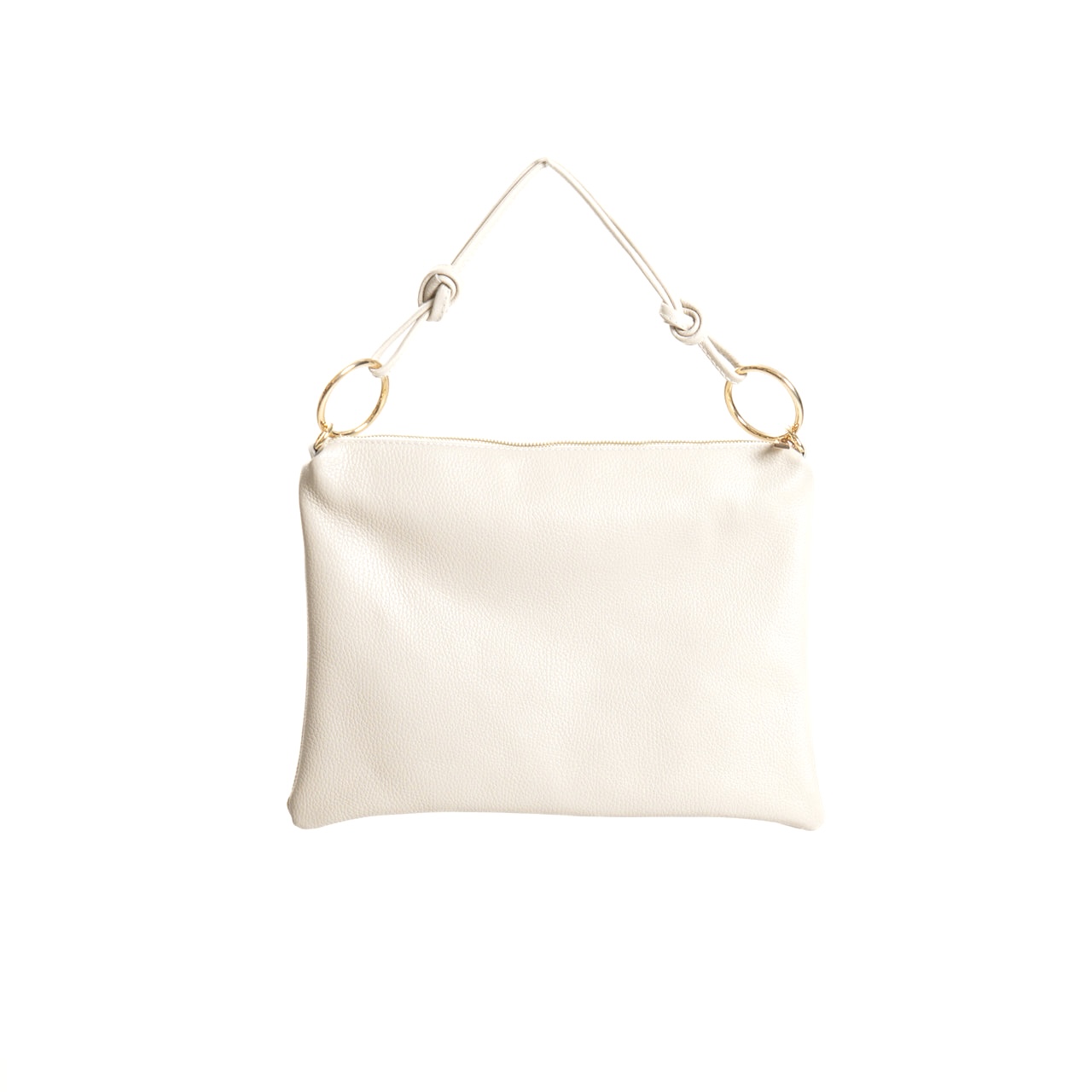 Bolso bandolera blanco de cuero liso Marisol