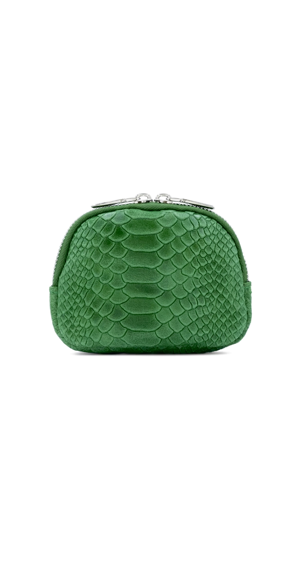 Monedero verde menta piel con efecto serpiente