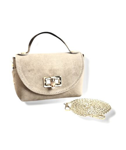 Bolso beige liso mini con cadena Viviana