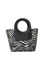 Bolso de mano estampado cebra animal print con asa circular Abigail
