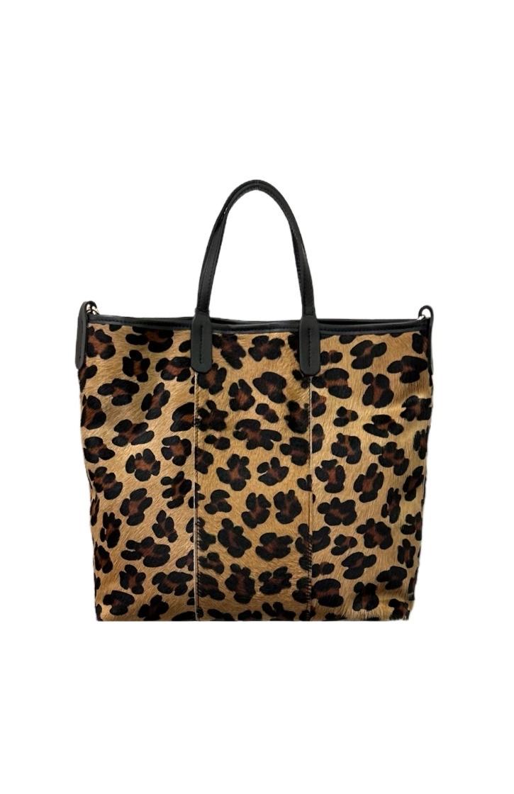 Bolso bandolera de piel y pelo Tigre Chloe