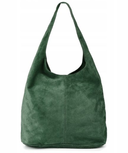 Bolso saco de serraje verde para mujer Pamela