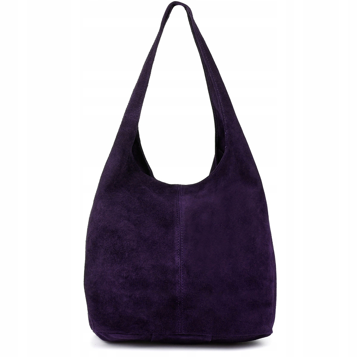 Bolso saco de serraje morado oscuro para mujer Pamela