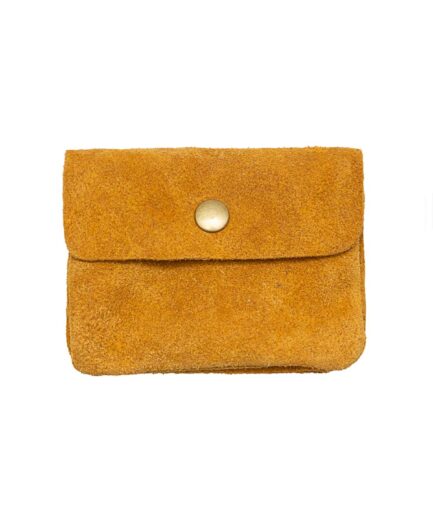 Monedero mostaza de serraje