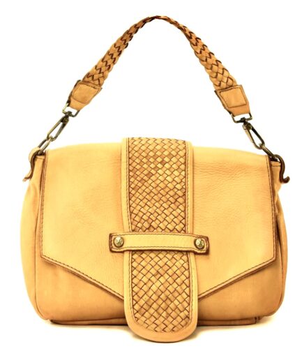 Bolso bandolera de piel amarillo diseño elegante Lieja