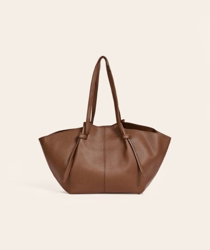 Bolso shopper de piel camel Margot