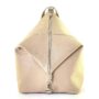 Mochila mediana antirrobo de cuero taupe Paola