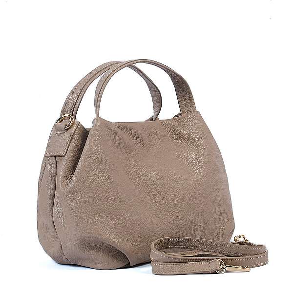Bolso de cuero taupe mediano para mujer Ashley
