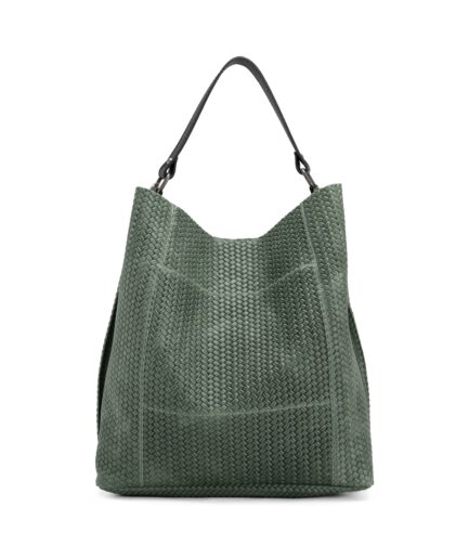 Bolso tote clásico de piel verde Marco