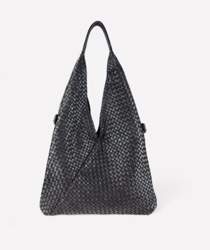 Bolsos tipo saco negro de piel lavada Mayte