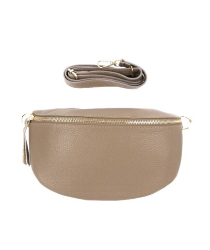 Riñonera de piel topo Mika