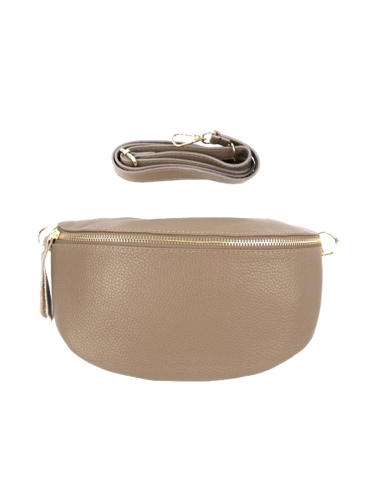 Riñonera de piel topo Mika