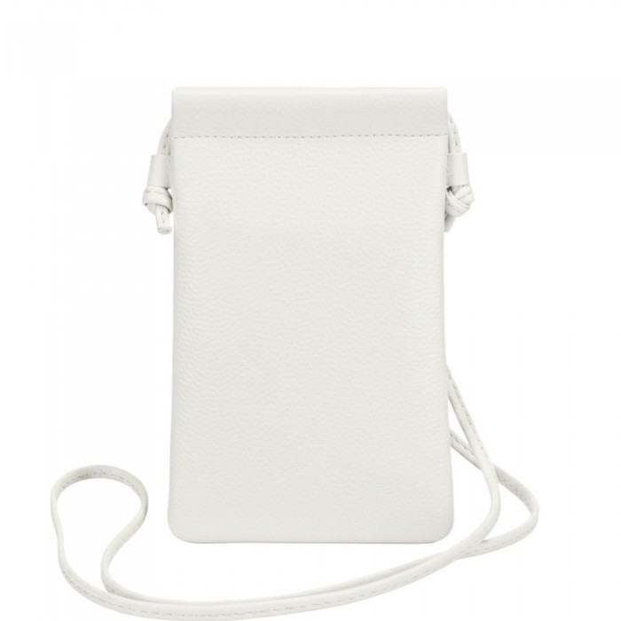 Bolso porta móvil mujer en piel Italiana blanco Perla
