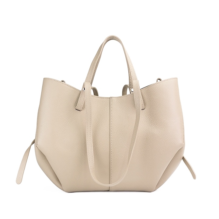 Bolso tote de piel beige para mujer Verónica