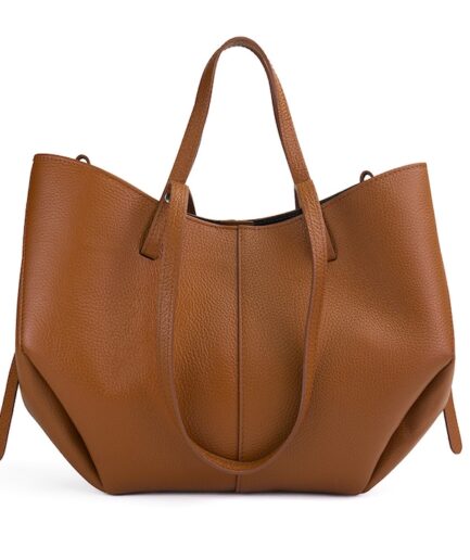 Bolso tote de piel camel para mujer Verónica