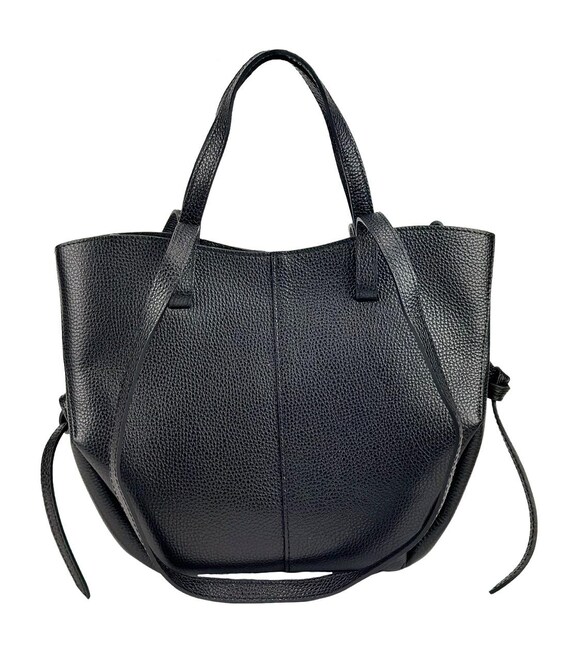 Bolso tote de piel negro para mujer Verónica