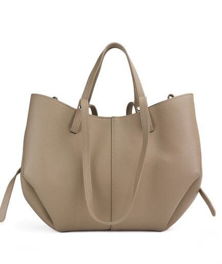 Bolso tote de piel taupe para mujer Verónica