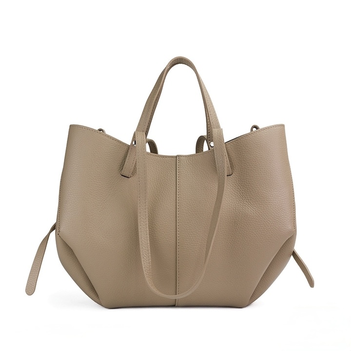 Bolso tote de piel taupe para mujer Verónica