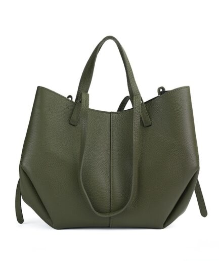 Bolso tote de piel verde para mujer Verónica
