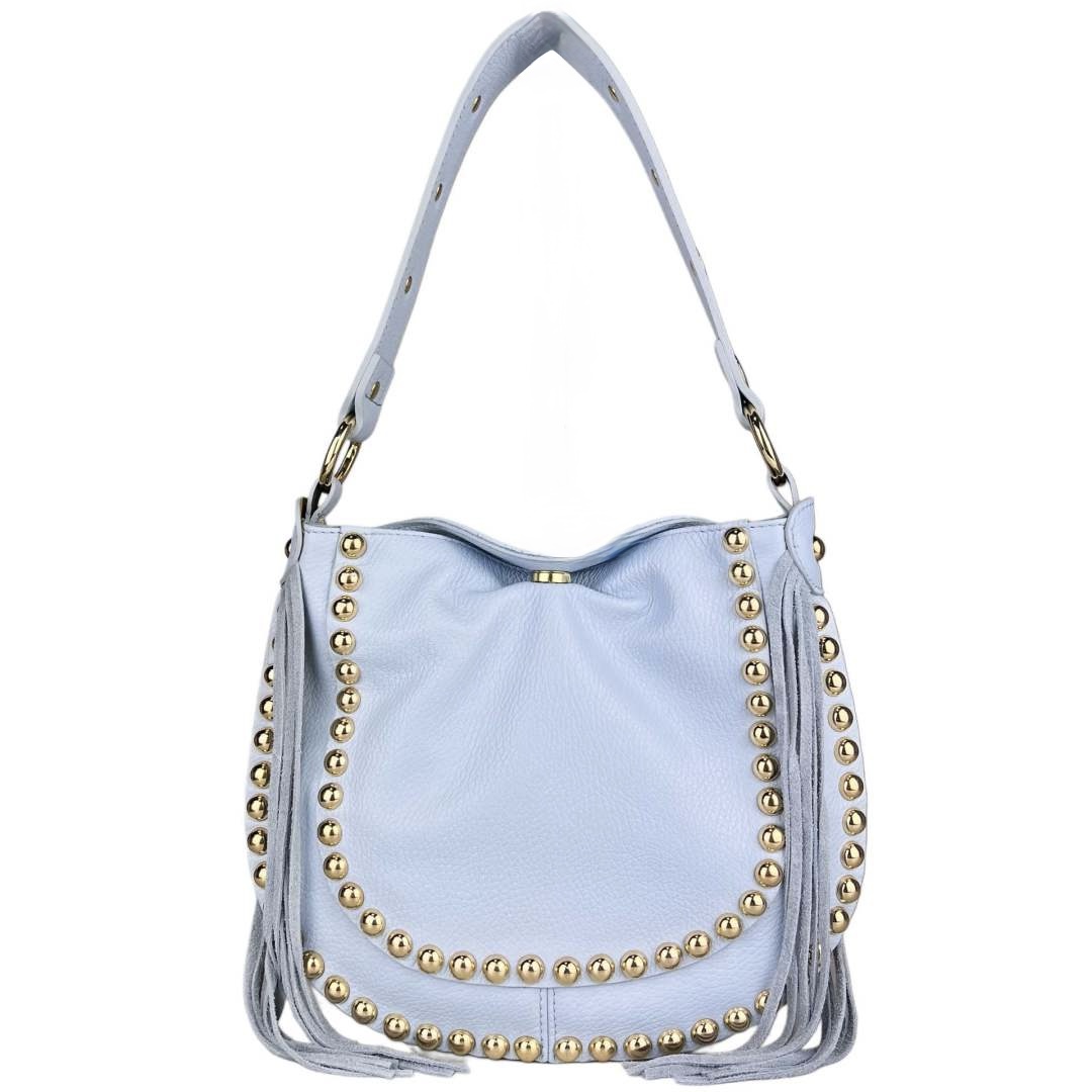 Bolso azul bebé western en piel auténtica Marcela