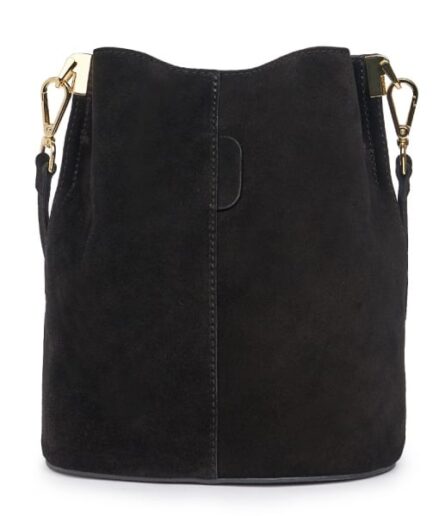 Bolso cubo negro de hombro en ante Italiano Chiara