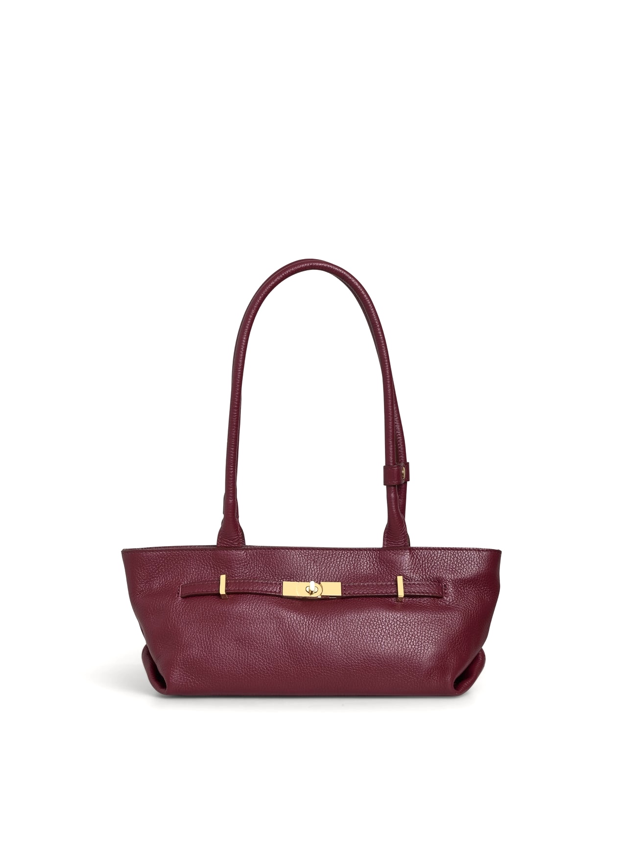 Bolso de hombro en piel burdeos Elzbieta