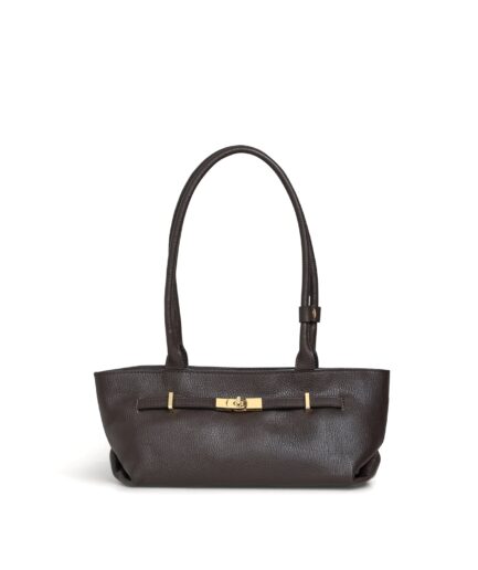 Bolso de hombro en piel marrón Elzbieta