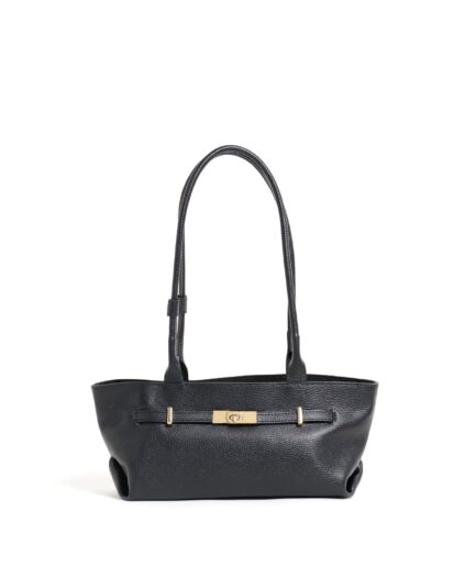 Bolso de hombro en piel negro Elzbieta