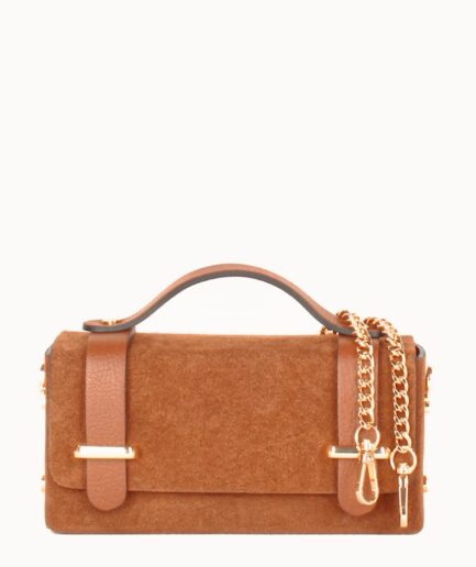 Bolso de mano y bandolera de piel naranja elegante y minimalista Valentina