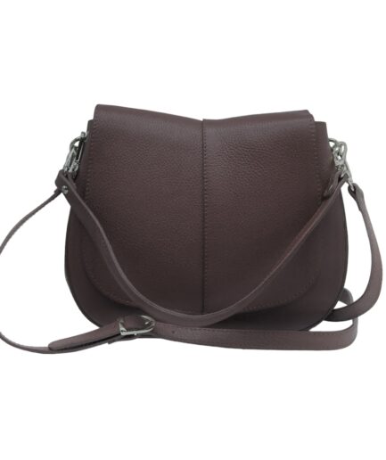 Bolso bandolera marrón media luna Estela