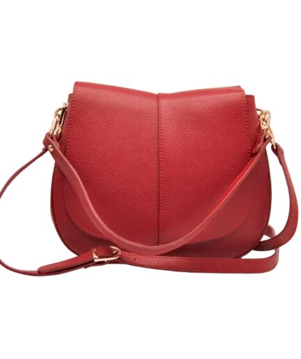 Bolso bandolera rojo media luna Estela